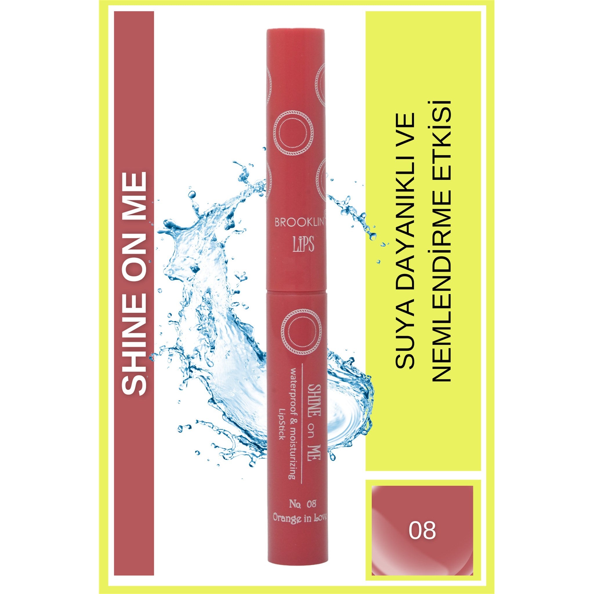 Ruj - LIPSTICK SHINE on ME No 08 orange in love